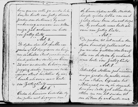 Twee bladzijden uit het dijkenboekje van Hollum/Ballum 1838 - Tourist Information 