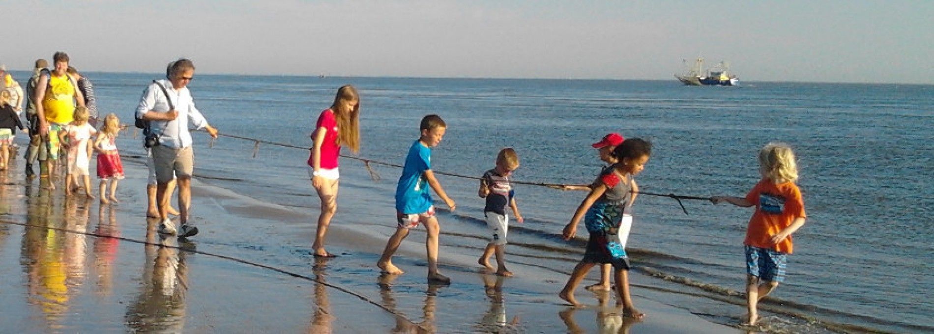 Trawling at the beach Ameland
