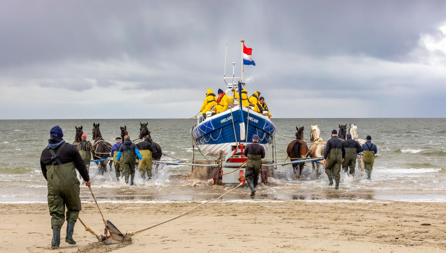 Demonstration horse-drawn rescue boat - Tourist Information Centre 