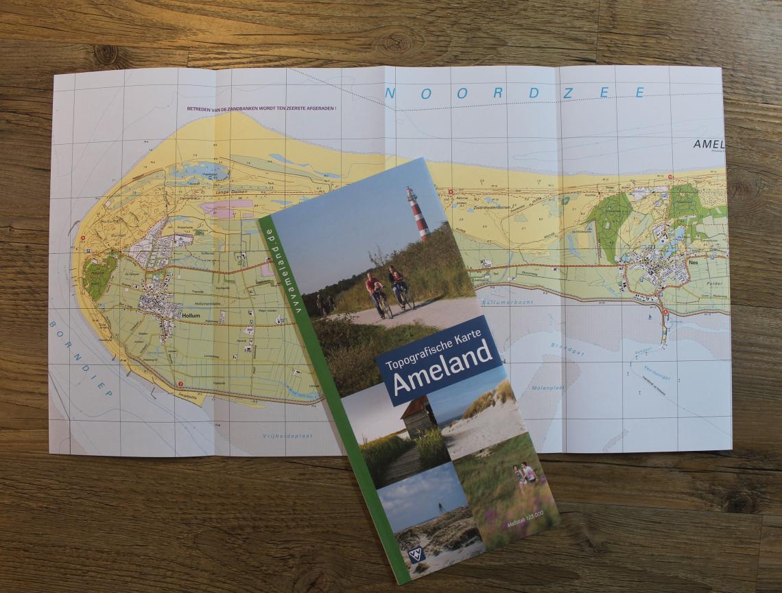  50% discount on a topographic map when purchasing the book 'Walking on Ameland' - Tourist Information Centre “VVV” Ameland